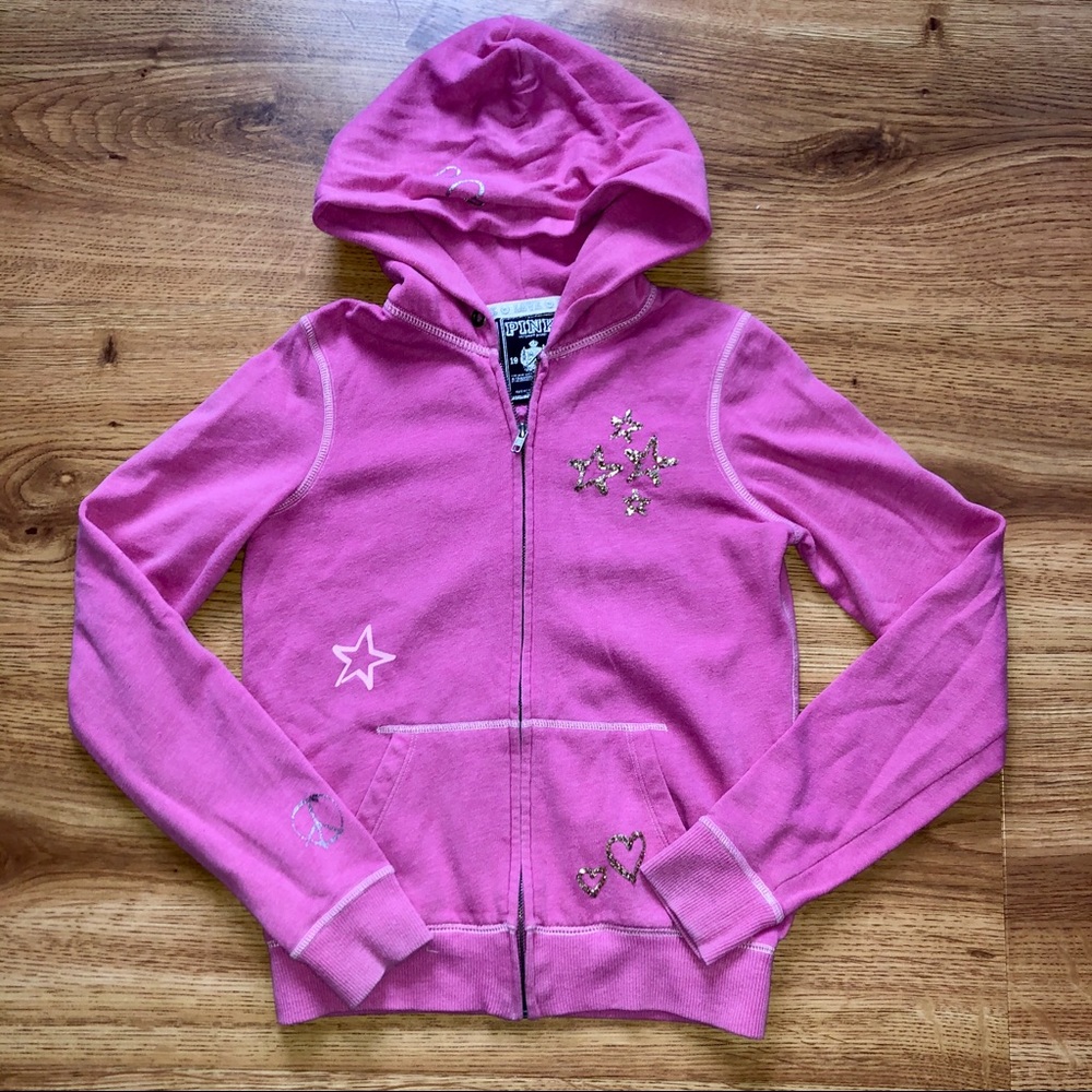 PINK Zip Up Sweatshirt S - Picture 2 of 4